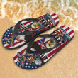 America - Personalized Flip Flops with Bald Eagle Pattern, Summer Sandals, Gift For Independence Day