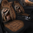 Personalized Funny Cowboy Car Seat Cover, Custom Name Men Cowboy Texas Leather Pattern Car Decor, Get in Sit Down Hold On