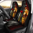 Personalized Firefighter Axe Car Seat Cover for Firefighter's Day, Custom Name Men, Dad Car Seat Cover Set 2 Car Accessories