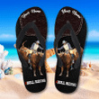 Personalized Flip Flops for Bull Riding Enthusiasts - Summer Sandals For Cow Farm Family
