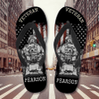Personalized Veteran Flip Flops, Custom Name Flip Flops for Veteran, Summer Sandals for Veteran