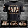 Funny Limited Edition Grandpa T Shirt, Papa with Grandkid Shirt for Father's Day