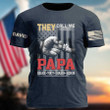 Personalized American Flag They Call Me Papa T Shirt with Grandkids, Name Printed On Sleeves for Independence Day