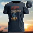 Personalized Legend Husband Dad Papa Since T shirt, Best Father's Day Gift, Grandkids Printed On Sleeves