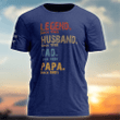 Personalized Legend Husband Dad Papa Since T shirt, Best Father's Day Gift, Grandkids Printed On Sleeves
