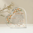 To My Beautiful Mom - Personalized Message To Mom Heart Shape Acrylic Plaque, Mother's Day Gifts From Daughter