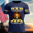 Personalized Lion Being Dad An Honor, Being Papa Priceless T Shirt, Name On Sleeves