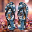 Personalized Dachshund Flip Flops, Flower Dog Flip Flops for Men, Women, Summer Sandals For Dog - Loving Family, For Friends