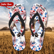 United States Flag Hawaiian Theme For Goat Lovers Flip Flops, Personalized Summer Beach Flip Flops