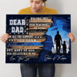 Personalized Police Father and Son Canvas Prints, Superhero Blue Line Wall Art, Dear Dad Gift from Son