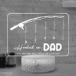 Hooked On Dad Personalized Night Light Gift For Fishing Lover Dad, Father's Day Gift Ideas