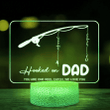 Hooked On Dad Personalized Night Light Gift For Fishing Lover Dad, Father's Day Gift Ideas