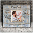 Custom Photo Dad and Baby First Father's Day Gift, 1st Father's Day Canvas Prints for Daddy