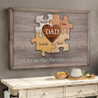 Personalized Black Father and Kids Puzzle Canvas Prints, You are the Piece hold us together Gift for Dad