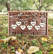 Custom Family Tree Wood Sign, Love Grows Here Father Wood Frame Sign Table Decor, Custom Dad, Mom and Kid Names Sign