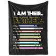 Personalized Funny Dad Star Was Throw Blanket, I'm Their Father Blanket, Custom Lightsabers Son Daughter Names
