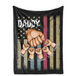 Personalized Best Papa Ever Blanket, Custom Name Grandpa, Fist Bump Blanket, Custom Grandkid Names