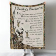 Personalized Camouflage Hunting Daddy's Blanket, Gift from Daughter and Son Hunting Father's Day Blanket