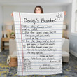 Personalized Handwriting Daddy Throw Blanket, Gift from Daughters We love you always Blanket