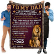 Personalized Lion Dad Fleece Blanket, Gift from Son, Father and Son Lion Throw Blanket