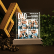 Custom Dad Night Light with Picture Frame, Father's Day Gift, Dad Birthday Gifts From Daughter Son