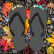 Black and White American Football Flip Flops, Custom Name Summer Sandals For Team, Gift For Family Love Football