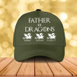 Personalized Game Father of Dragon Classic Cap, Father with Kid Names Dragon Hats