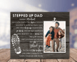 Personalized Stepped Up Dad Wood Picture Frame for Stepfather, Step Dad, Table Decor, Gift for Bonus Dad