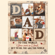 Personalized Dad Photo Collage Blanket, Gift For Dad - From Son, Daughter, Wife Father's Day Gift 2023