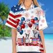 Bull Terrier Independence Day Hawaiian Shirt, Dog Hawaii Beach Shirt Short Sleeve For 4Th Of July