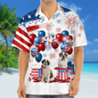 Saint Bernard Independence Day Hawaiian Shirt, Dog Hawaii Beach Shirt Short Sleeve For 4Th Of July