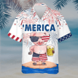 Pig Hawaiian Shirt, Independence Day Hawaii Aloha Beach Shirt, Best 4Th Of Jul Hawaiian Shirt