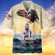 One Nation Under God 3D All Over Printed Hawaiian Shirt For Independence's Day, Patriotic Gift For Him