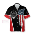 Vintage American Flag Emblem Custom Bowling Hawaiian Shirt, Bowling Shirt, Flag Shirt
