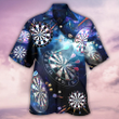 Darts Amazing Cool Into The Galaxy Hawaiian Shirt, Dartboard Pattern Hawaiian Shirt