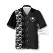 Skull Argyle Pattern Funny Quote Custom Bowling Hawaiian Shirt, Black Bowling Skull Shirt