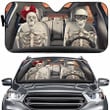 Personalized Couple Skeleton Driver Car SunShade Windshield, Car Protector, Car Accessories for Men, Women, Skeleton Lovers