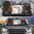Personalized Bison Family Car Sunshade for Bison Lovers, Car Protective, Car Windshield, Car Sunshade
