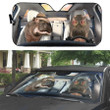 Personalized Funny Hippo Driving Auto Car Sunshade, Car Windshield, Auto Protector, Gift for Men, Women, Hippo Lovers