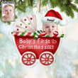 Baby First Christmas 2023 Ornament, Custom Baby Photo Flat Acrylic Ornament for Christmas Decor, Gift for Family