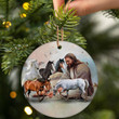 God Surrounded By Horses Ceramic Ornament, Jesus Porcelain Ornament for Christmas Tree Decor