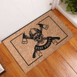 Personalized Firefighter Skull Outdoor Doormat, Custom Firefighter Skull Doormat For Home Decor, Gift For Dad