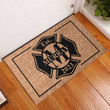 Custom Firefighter Maltese Cross Outdoor Doormat, Personalized Fireman Name Door Mat Home Decor Fire Department