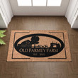 Custom Barn Chicken Dogs Tractor With Your Name Doormat, Farmhouse Door Mat For Outdoor Or Indoor Decor