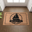 Monogram Sailboat Ocean Sailor Doormat, Custom Name Outdoor Sailing Door Mat Gift For Sailor