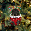 Custom Tibetan Mastiff In Snow Pocket Christmas Ornament, Personalized Dog Flat Acrylic Ornament