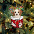 Custom Cavapoo In Snow Pocket Christmas Ornament, Personalized Dog Flat Acrylic Ornament