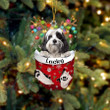 Custom Tibetan Terrier In Snow Pocket Christmas Ornament, Personalized Dog Flat Acrylic Ornament