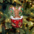 Custom Pharaoh Hound In Snow Pocket Christmas Ornament, Personalized Dog Flat Acrylic Ornament
