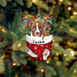 Custom Boston Terrier In Snow Pocket Christmas Ornament, Personalized Dog Flat Acrylic Ornament